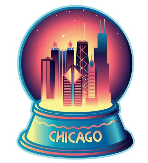 Chicago snow globe vector illustration 24038107 Vector Art at Vecteezy