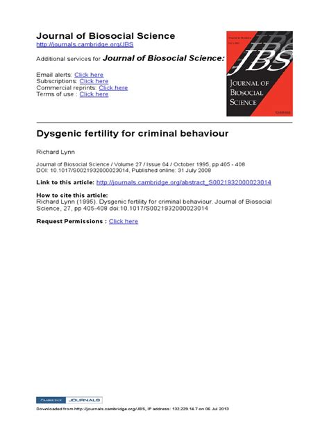 Dysgenic fertility for criminal behavior | Twin | Heritability | Free 30-day Trial | Scribd