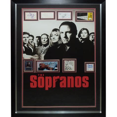 Sopranos Full-Size TV Poster Deluxe Framed with 8 Cast Autographs - JS – Palm Beach Autographs LLC