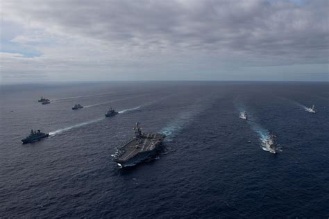 Gerald R. Ford Carrier Strike Group (GRFCSG) streaming in the Atlantic Ocean [1800*1200] : r ...