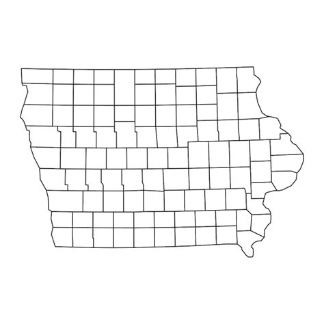 Premium Vector | Iowa state map with counties vector illustration