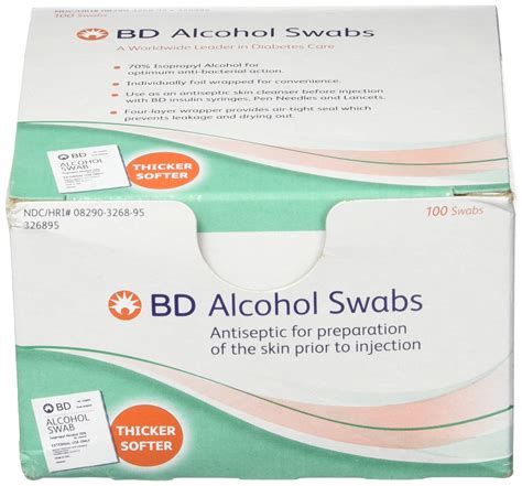 BD Alcohol Swabs 100 Each White $1.99