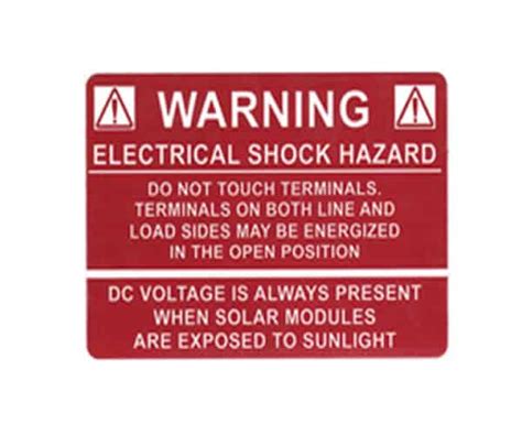 Warning - Electrical Shock Hazard - Unbound Solar