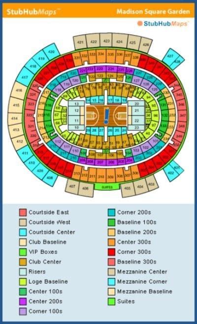 New York Knicks Tickets and Schedule 2016-17 | MSG Seating Chart