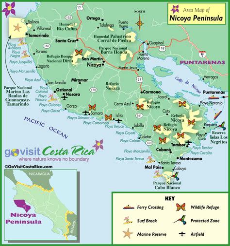 Nicoya Peninsula Map, Costa Rica - Go Visit Costa Rica