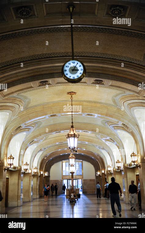 Interior of City Hall lobby, Chicago, Illinois. Local government ...