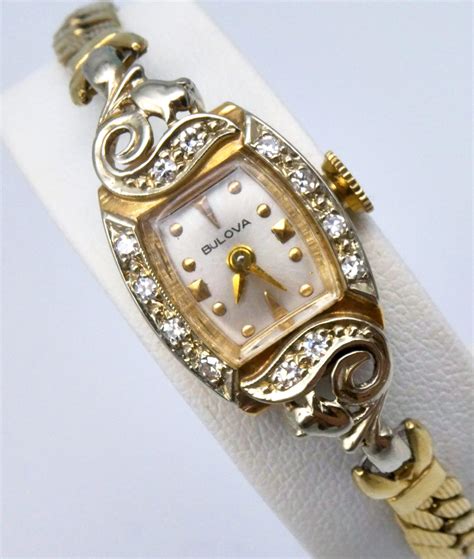 1950’s Bulova Ladies Vintage Watch with Diamond Accents | Diamond Watch ...