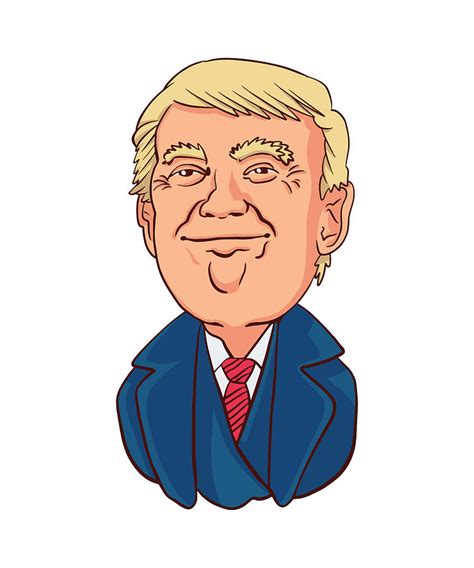 Smiling trump face cartoon Digital Art by Designed By Vexels