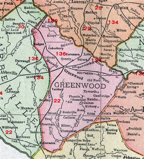 Greenwood South Carolina Map - Zip Code Map