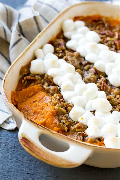 sweet potato casserole with canned sweet potatoes marshmallows and pecans