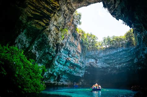 The Magnificent Lake in Melissani Cave: A unique geological phenomenon located in Kefalonia (19 ...