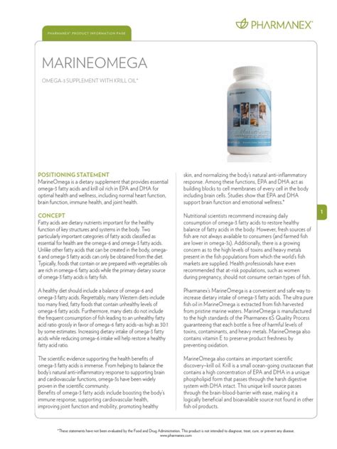 Marine Omega Us Pip | PDF | Omega 3 Fatty Acid | Docosahexaenoic Acid