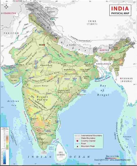 India Physical Map PDF Download