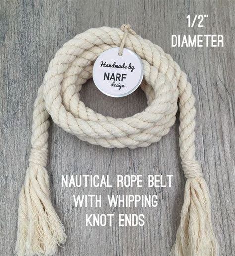 Nautical Rope Belt With Whipping Knot Ends 1/2 Diameter - Etsy