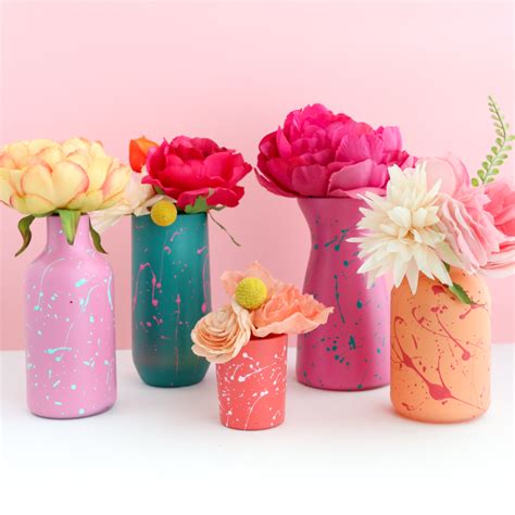 DIY Color Blocked Splatter Painted Flower Vases - A Kailo Chic Life