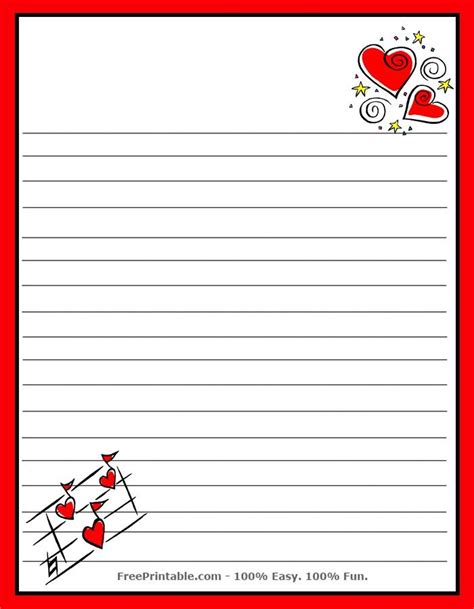 Customize Your Free Printable Love Notes Stationery | Notes stationery, Free printable ...