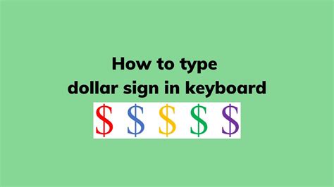 How to type dollar sign in computer keyboard - YouTube