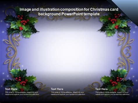 Image And Illustration Composition For Christmas Card Background Powerpoint Template ...