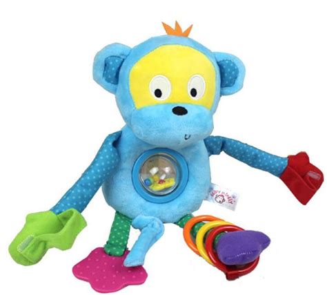 2017 Baby Friend Plush Toy Long Arm Blue Monkey With Magic Post Hand Infant Teether Sound Soft ...