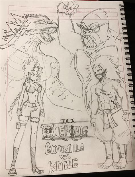 One piece Godzilla vs Kong [Sketch] by AnonYamat0 on DeviantArt