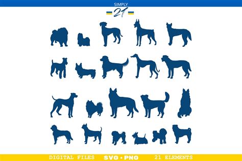 Dog Silhouette Svg Set, Dog Breed Png Graphic by galunga.kateryna ...