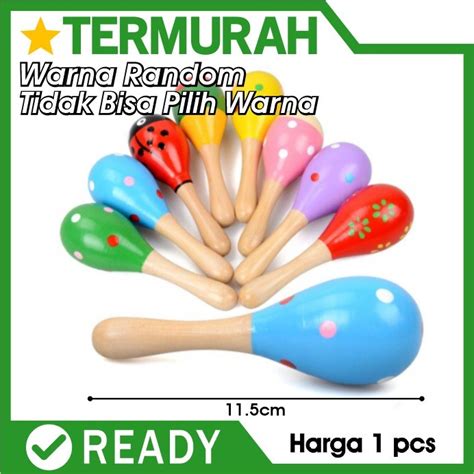 Jual BABY MARACAs MAINAN BAYI anak KERINCINGAn RATTLE MARAKAS KAYU ...