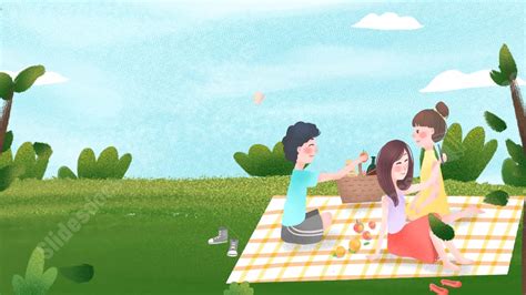 Spring Travel Outing Tour Cute Cartoon Powerpoint Background For Free ...