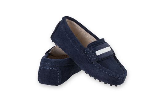 Boys navy suede loafers