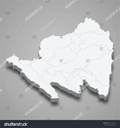 3d Isometric Map Lampung Province Indonesia Stock Vector (Royalty Free ...