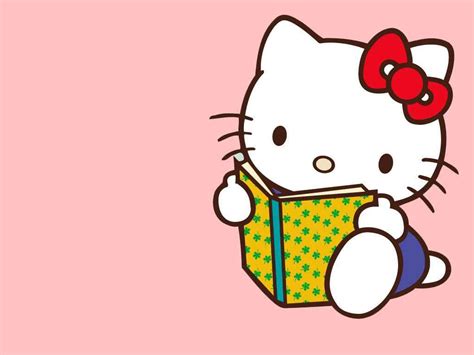 Hello Kitty Wallpaper reading a book - - Hello Kitty Fun stuff