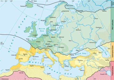 Diercke Weltatlas - Kartenansicht - Europe - Climate zones (according to A. Siegmund and P ...