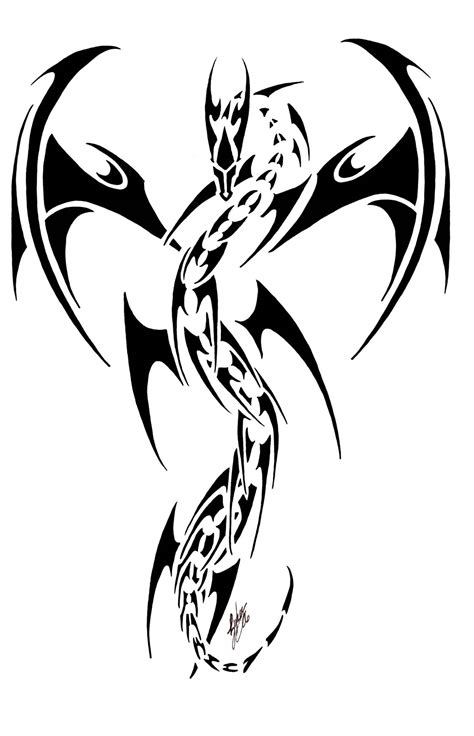 Cool Tribal Dragon Tattoo Design By Dragon Tribal - ClipArt Best ...