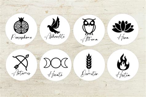 Greek Goddess symbols/ digital download/ 8 Greek Goddess | Etsy