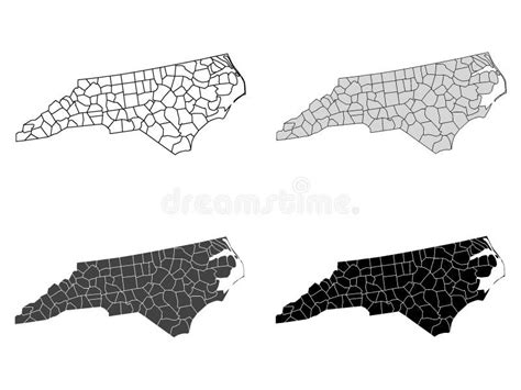 Set of Counties Maps of US State of North Carolina Stock Vector ...