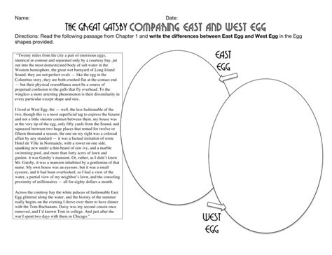 West Egg vs. East Egg