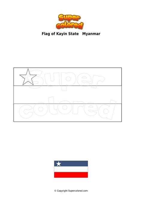 Coloring page Flag of Kayin State Myanmar - Supercolored.com