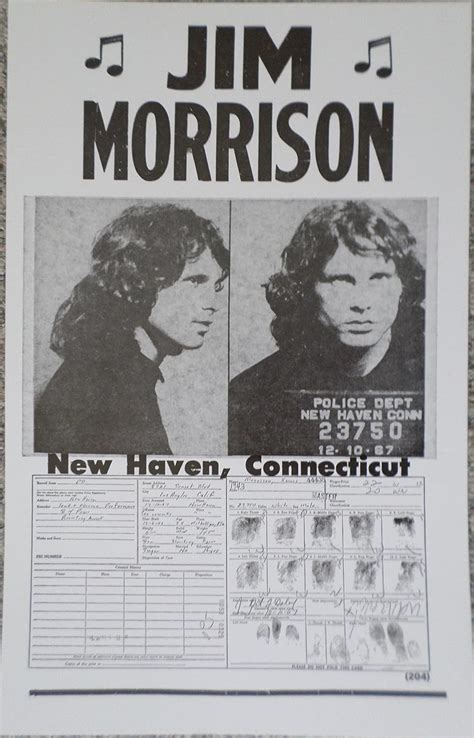 Amazon.com: Ron's Past and Present Jim Morrison Mug Shot Poster: Prints ...