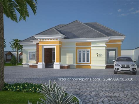 4 bedroom bungalow (Ref.4027) - NIGERIAN HOUSE PLANS