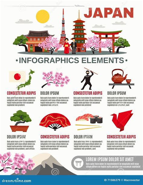 Traditional Japan Food Meal Cooking Culture Lunch Japanese Asian Cuisine Vector Illustration ...