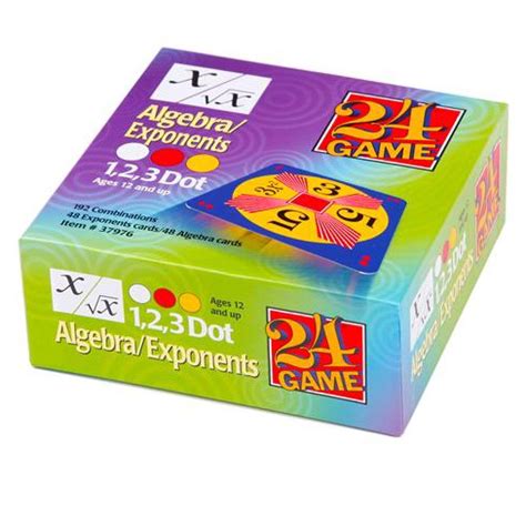 24 Game Cards Algebra / Exponents, 96 Card Set : Target