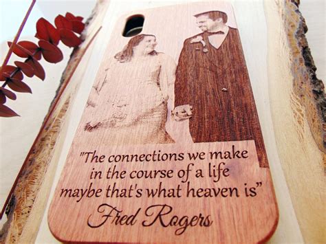 Photo engraved wooden phone case, personalized gift for iPhone 16, 15 ...