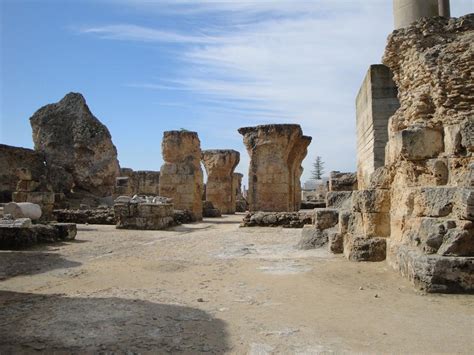 The Ruins of Carthage / To be seen at other sites are villas, the theatre, the remains of the ...