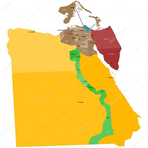 Map of Egypt Stock Illustration by ©Malachy666 #42894465