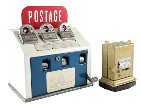 Lot Detail - LOT OF 2: POSTAGE STAMP VENDING MACHINES.