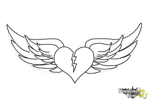 Step By Step Drawing Hearts With Wings