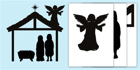 Nativity Silhouette Clipart Nativity Scene Clipart Christmas ...