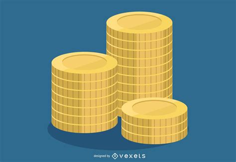 Stacked Gold Coins Design Vector Download