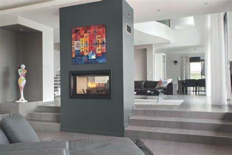 Axis H1600 Double Sided Wood Burning Fireplace | Wood burning fireplace, Fireplace, Contemporary ...