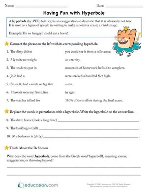 Your kids will have fun learning about hyperbole and writing some of ...