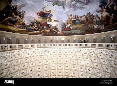 The Interior of the recently restored US Capitol dome is shown during a ...